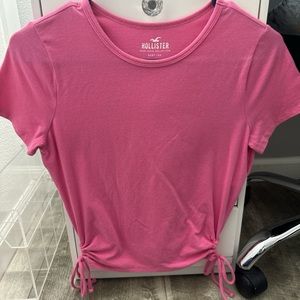 Holister Short sleeve crop top pink
